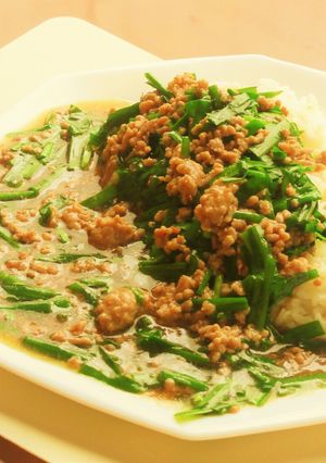 〖 豚ひき肉と青ニラのあんかけ飯 〗-レシピのメイン写真