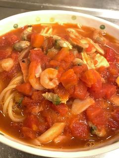 海鮮ウェイパーで魚介トマトスープパスタ!-レシピのメイン写真