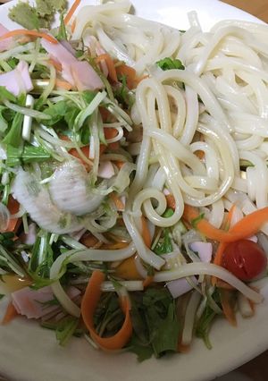冷凍うどんと水菜のサラダ-レシピのメイン写真
