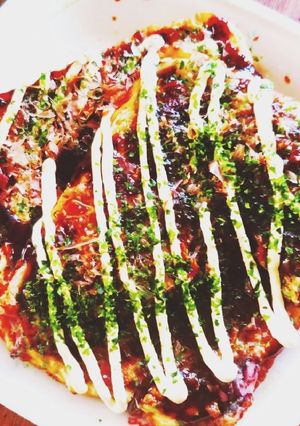 簡単　玉子焼フライパンで四角いお好み焼き-レシピのメイン写真