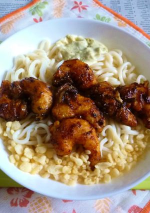 醤油うどん風冷やしうどん52～エビチリ-レシピのメイン写真