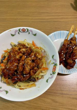 市販の焼き鳥で、簡単に野菜沢山の焼き鳥丼-レシピのメイン写真
