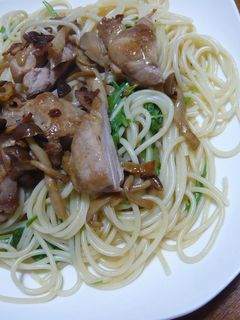 水菜とガーリックチキン♡パスタ-レシピのメイン写真
