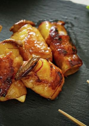 秋の味覚!エリンギとさつまいもの肉巻き-レシピのメイン写真