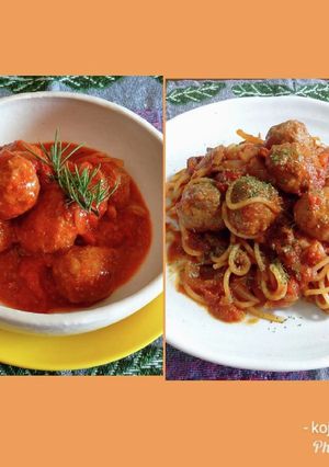 ミートボールからカリオストロの城パスタ-レシピのメイン写真