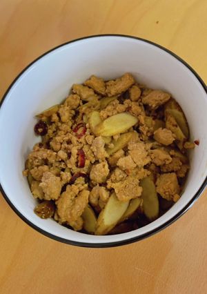 今日のおかずに!ごぼうとひき肉の甘辛炒め-レシピのメイン写真