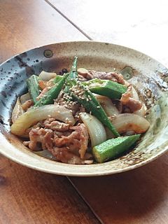 ごはんがススム★オクラと豚肉の味噌炒め-レシピのメイン写真