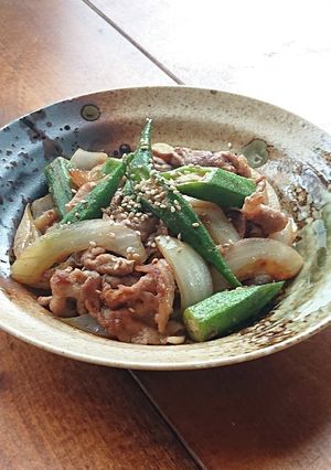 ごはんがススム★オクラと豚肉の味噌炒め-レシピのメイン写真
