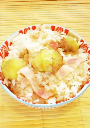 ☺炊飯器で簡単♪ベーコン入り洋風栗ご飯☺-レシピのメイン写真