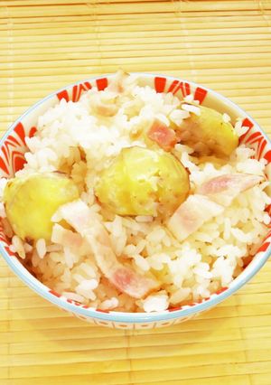 😊炊飯器で簡単♪ベーコン＆コンソメで洋風栗ご飯😊-レシピのメイン写真