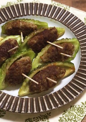 【簡単】ゴーヤのカレー肉詰め-レシピのメイン写真