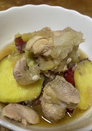 さつまいもと鶏肉のみぞれ煮！-レシピのメイン写真