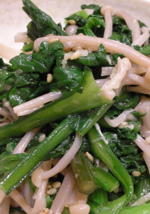 春菊とえのきのにんにく胡麻和え　-レシピのメイン写真