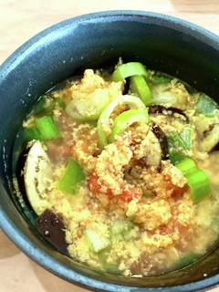 トマトと茄子の中華風卵スープ:10分以内-レシピのメイン写真