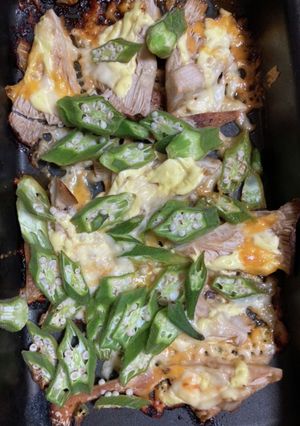簡単!しいたけとオクラのチーズ焼き-レシピのメイン写真