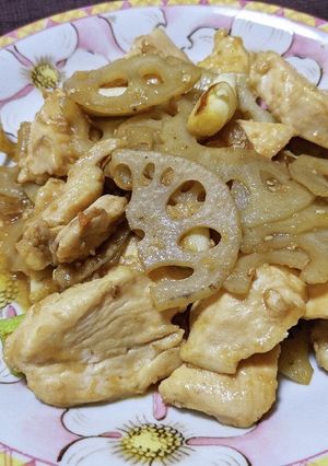 鶏むね肉と蓮根のタレ炒め-レシピのメイン写真