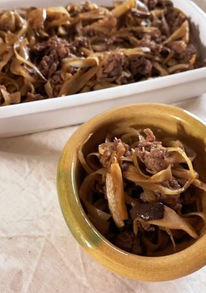 大さじで作るちょっとエリンギ入の牛肉時雨-レシピのメイン写真