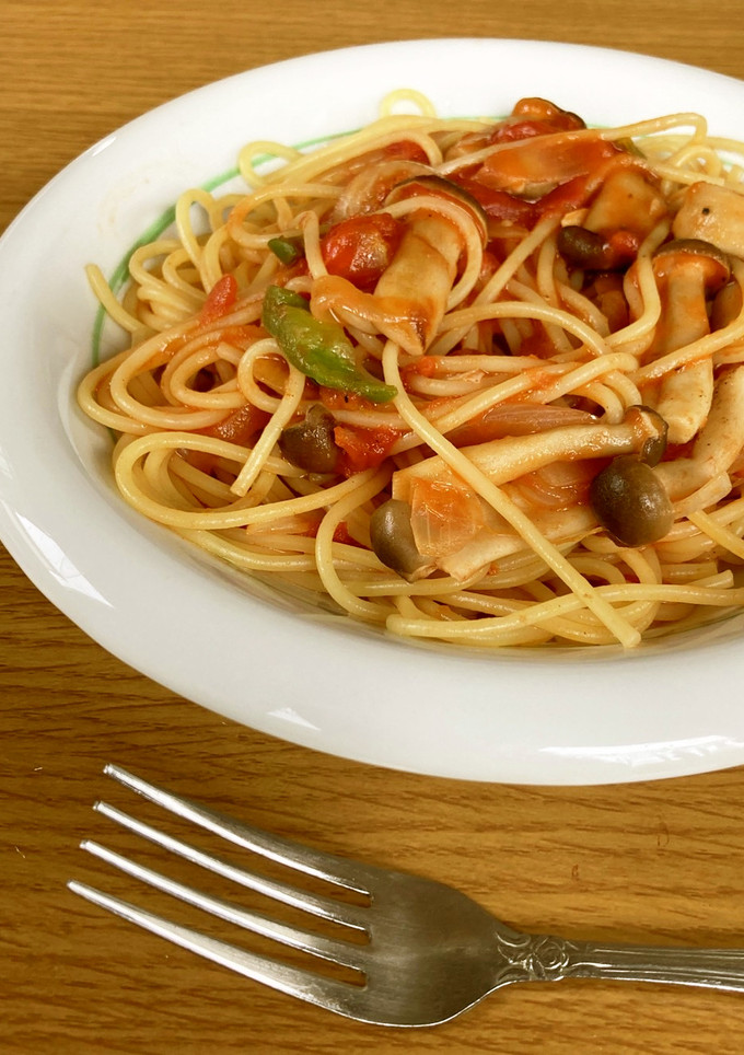トマトとしめじのお手軽パスタ-レシピのメイン写真