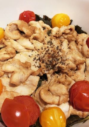 空芯菜と鶏トマ蒸し-レシピのメイン写真