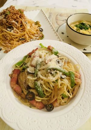 素敵な一日☆バジルのベーコンスパゲッティ-レシピのメイン写真