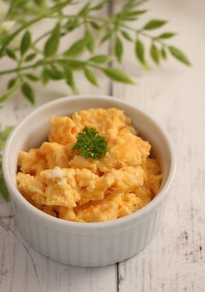 レンジで簡単！お弁当用めんたいふわ卵-レシピのメイン写真