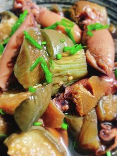 寺島なすとイカの煮物-レシピのメイン写真