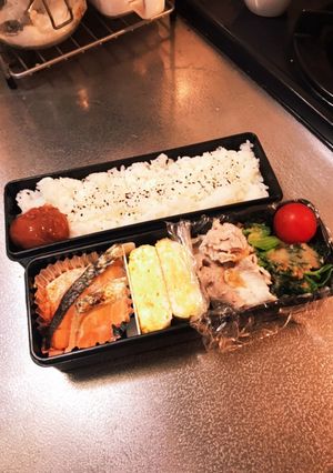 鮭と豚しゃぶサラダのお弁当-レシピのメイン写真