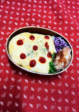 オムライスとチキンカツ弁当-レシピのメイン写真