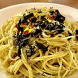 富山名物「いかの黒作り」でイカ墨パスタ
