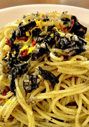 富山名物「いかの黒作り」でイカ墨パスタ-レシピのメイン写真