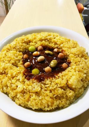ドライカレーinチーズハンバーグ-レシピのメイン写真