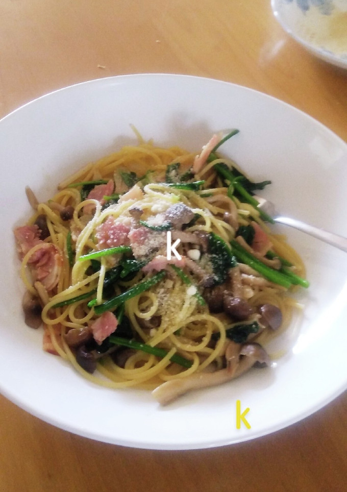 キノコとほうれん草の和風パスタ-レシピのメイン写真