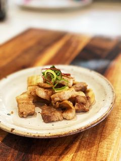 豚ねぎま串ばらして。舞茸とバター醤油炒め-レシピのメイン写真
