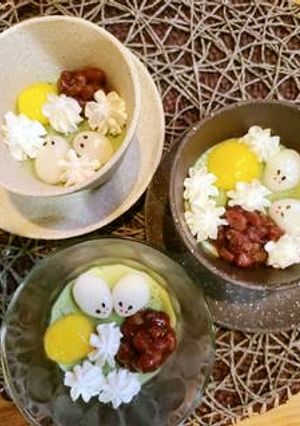 お月見抹茶プリン-レシピのメイン写真