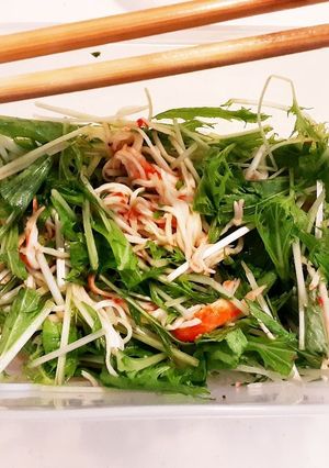 水菜とかにかまのサラダ-レシピのメイン写真