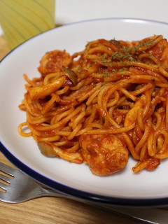 ゴロっと鶏だんごのトマトパスタ-レシピのメイン写真