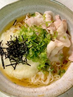 豚しゃぶ&とろろのぶっかけそうめん♡-レシピのメイン写真