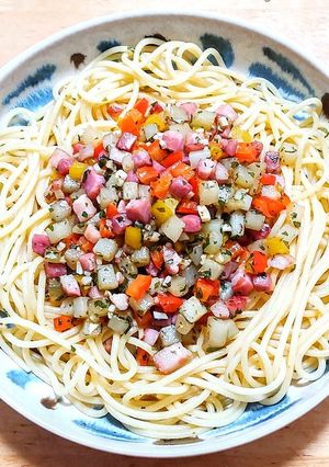 ベーコンとポテトのジェノベーゼ風パスタ-レシピのメイン写真