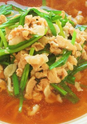 〖 豚こま肉と青ニラのあんかけラーメン〗-レシピのメイン写真