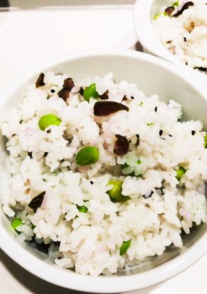 枝豆とシバ漬けの混ぜご飯-レシピのメイン写真