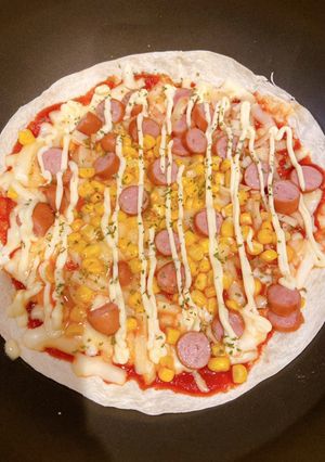 5分で出来る！フライパンで簡単ピザ！-レシピのメイン写真
