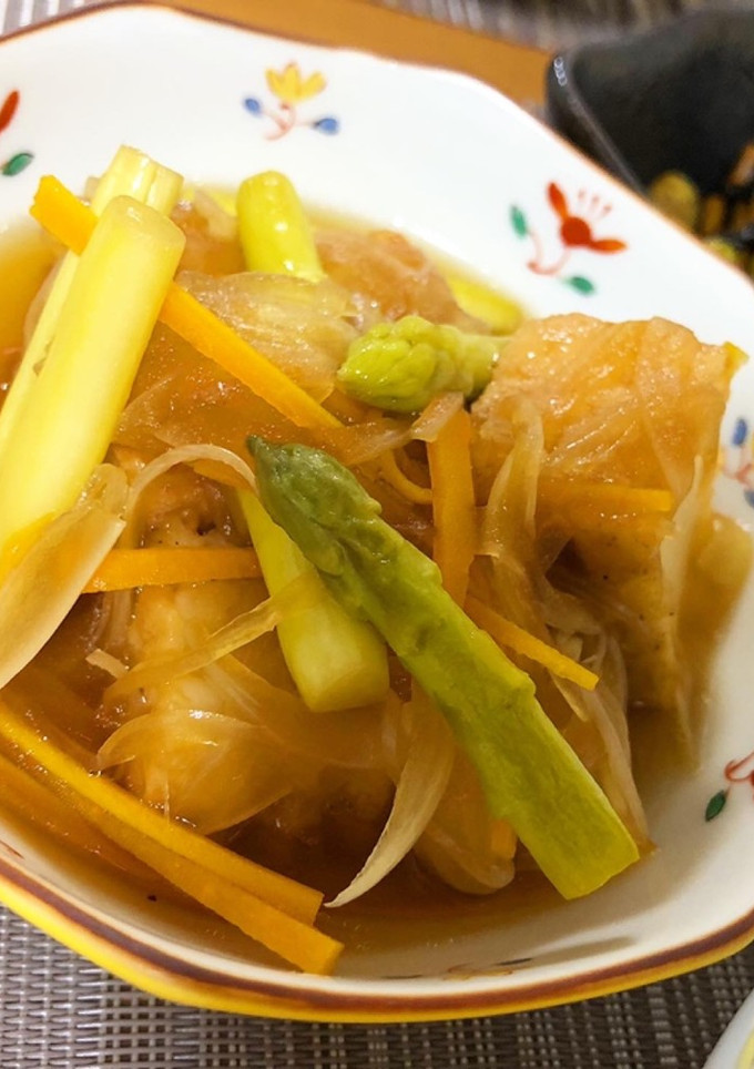 焼きアスパラと厚揚げの南蛮漬け-レシピのメイン写真