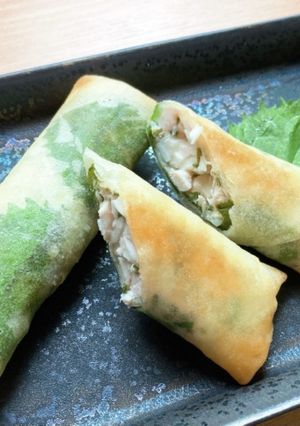 鶏肉と長芋の梅しそ春巻き-レシピのメイン写真