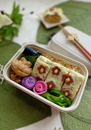 韓国のお花卵焼き「コッケランマリ」弁当-レシピのメイン写真