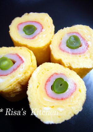 お弁当に✿カニカマいんげん玉子焼き-レシピのメイン写真