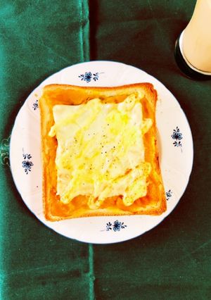 かぼちゃの煮物でチーズトースト-レシピのメイン写真