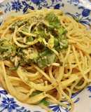 ネギと明太子ふりかけのクリームパスタ