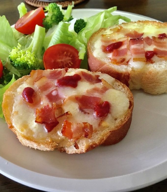 バケットのチーズトースト　朝ごはん-レシピのメイン写真