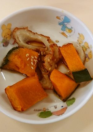 【保育所給食】かぼちゃとちくわの甘辛-レシピのメイン写真