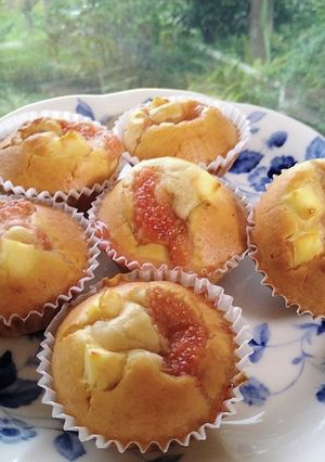イチジクとクリームチーズの米粉マフィン-レシピのメイン写真